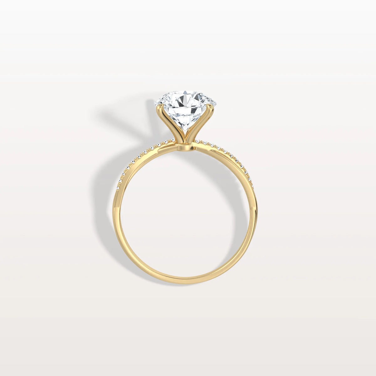2CT Twisted Engagement Ring with Round Lab Grown Diamond - Rings