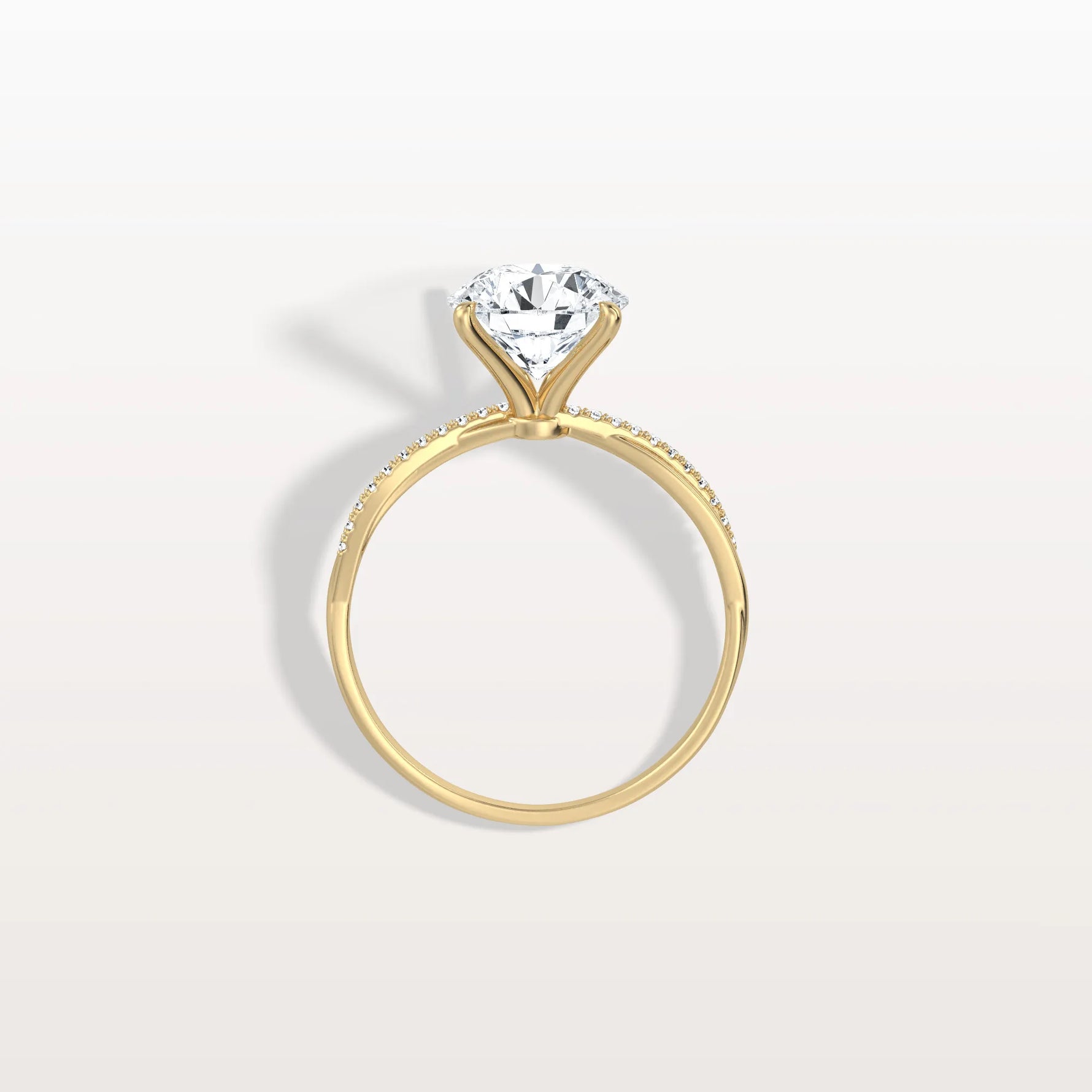 2CT Twisted Engagement Ring with Round Lab Grown Diamond - Rings