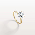 2CT Twisted Engagement Ring with Round Lab Grown Diamond - Rings