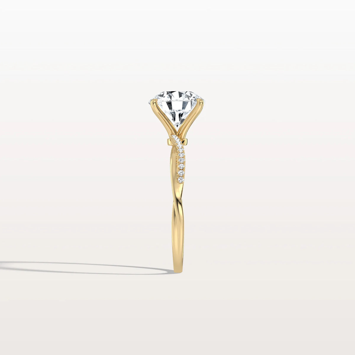 2CT Twisted Engagement Ring with Round Lab Grown Diamond - Rings