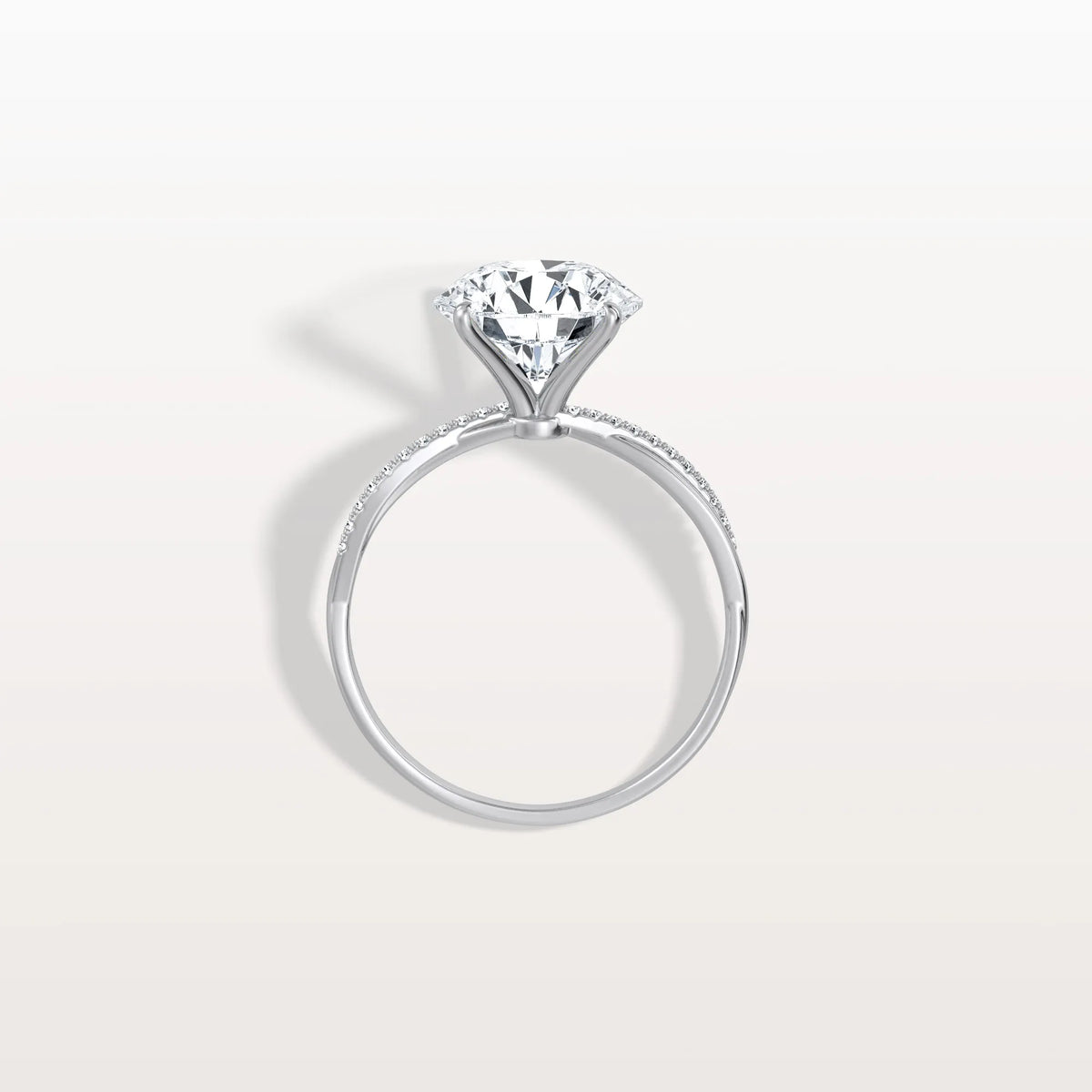 3CT Twisted Engagement Ring with Round Lab Grown Diamond - Rings