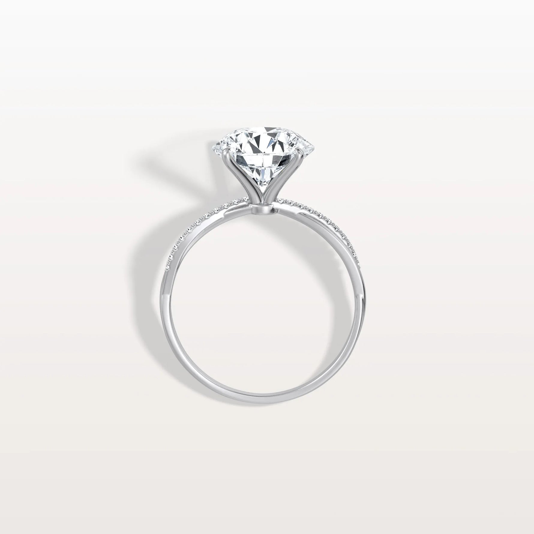 3CT Twisted Engagement Ring with Round Lab Grown Diamond - Rings