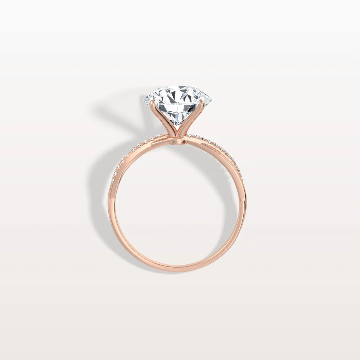 3CT Twisted Engagement Ring with Round Lab Grown Diamond - Rings