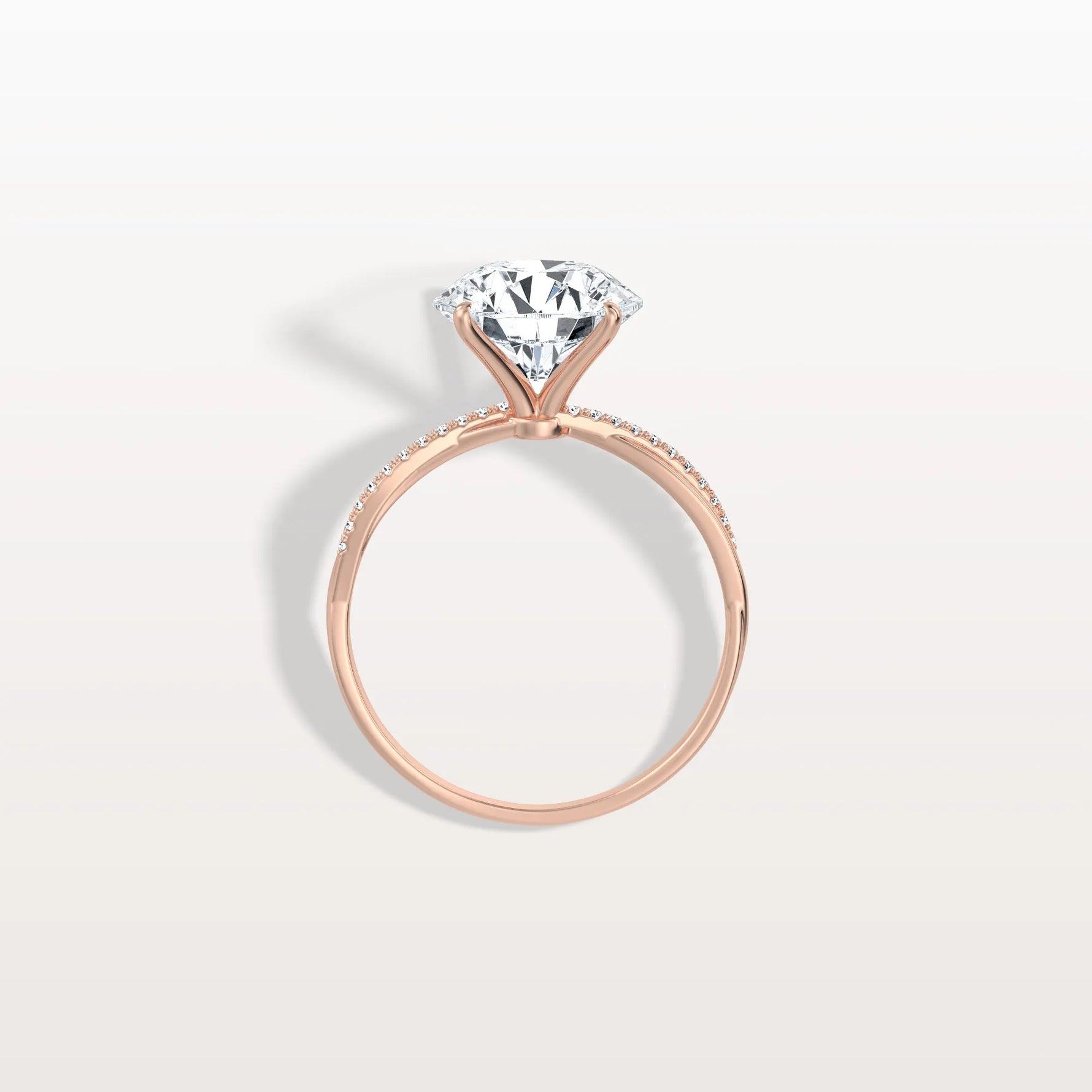 3CT Twisted Engagement Ring with Round Lab Grown Diamond - Rings