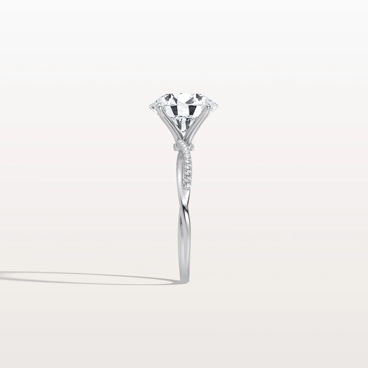 3CT Twisted Engagement Ring with Round Lab Grown Diamond - Rings