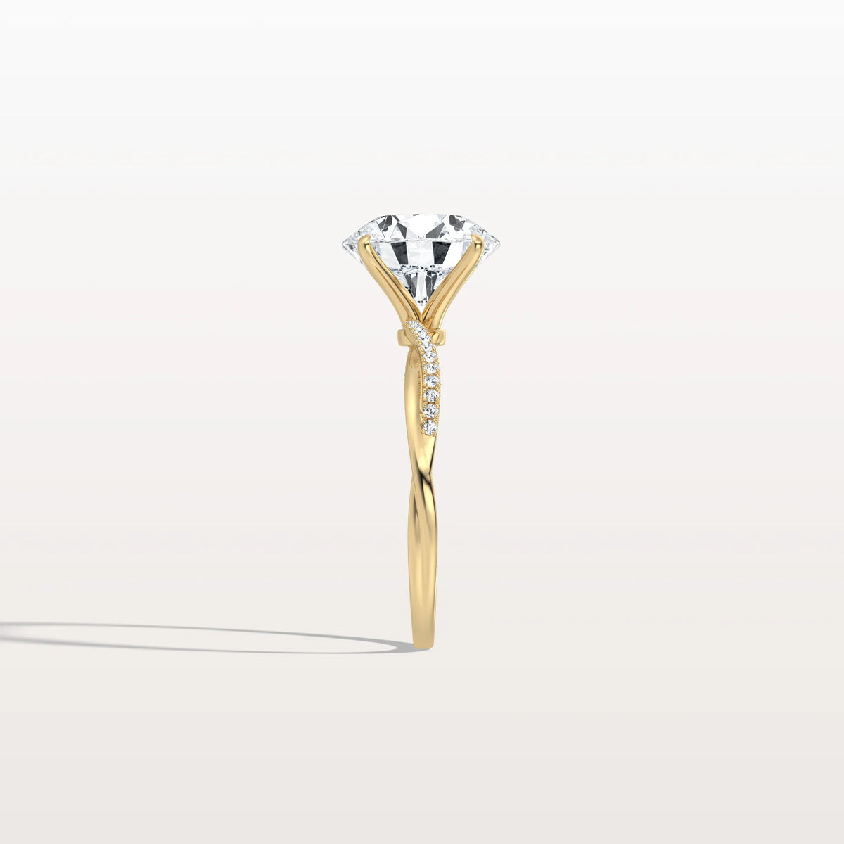 3CT Twisted Engagement Ring with Round Lab Grown Diamond - Rings