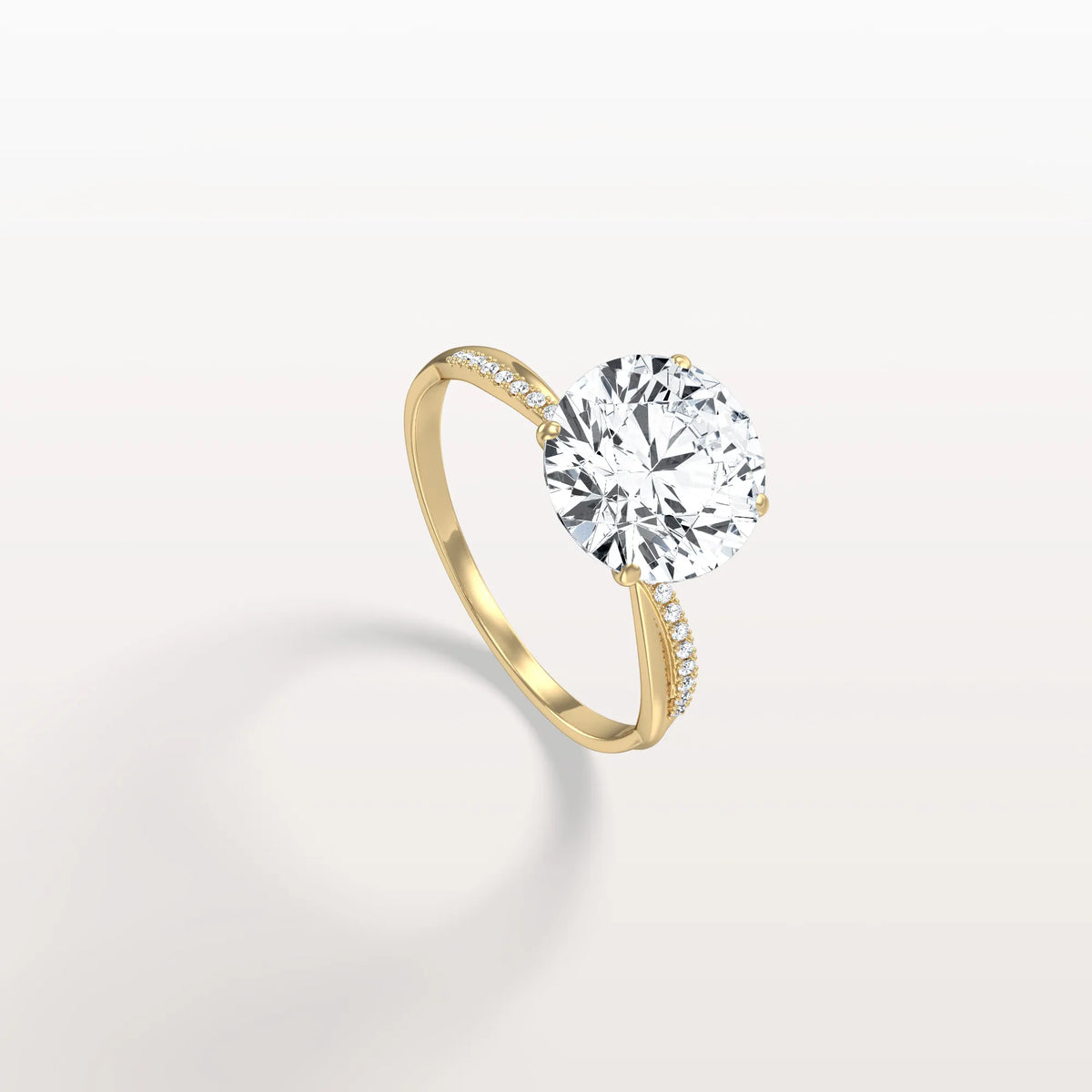 3CT Twisted Engagement Ring with Round Lab Grown Diamond - Rings