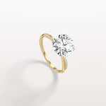 3CT Twisted Engagement Ring with Round Lab Grown Diamond - Rings