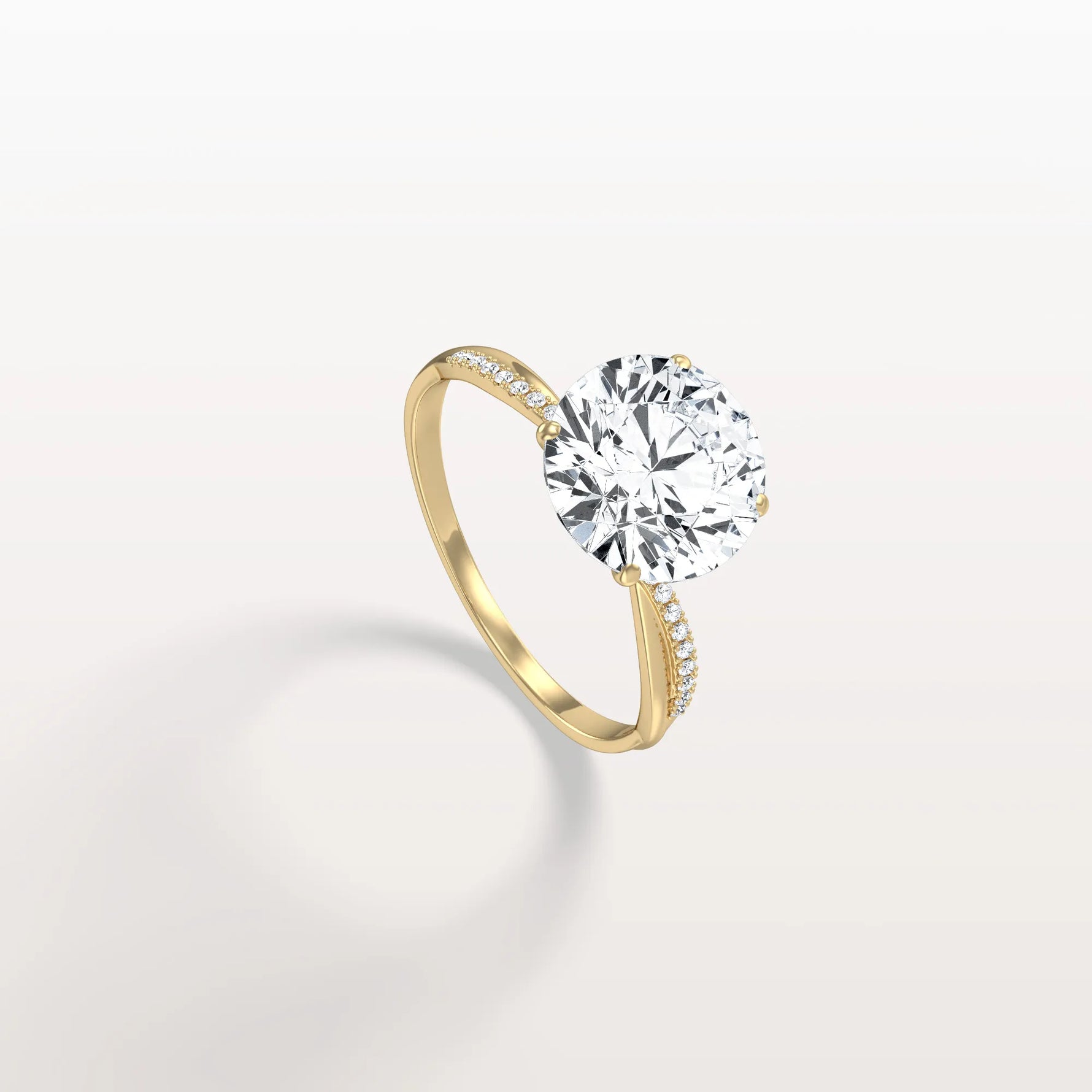 3CT Twisted Engagement Ring with Round Lab Grown Diamond - Rings