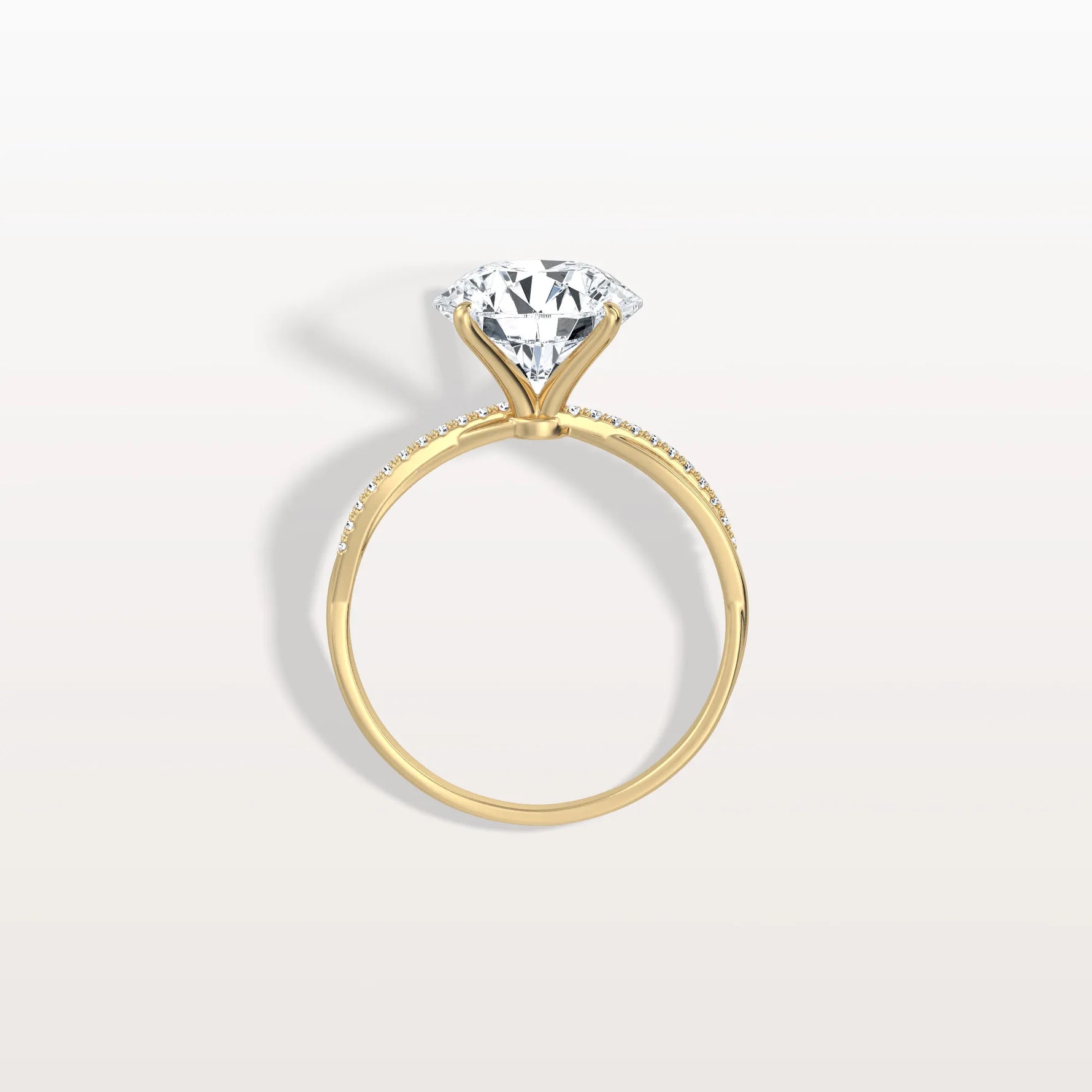 3CT Twisted Engagement Ring with Round Lab Grown Diamond - Rings