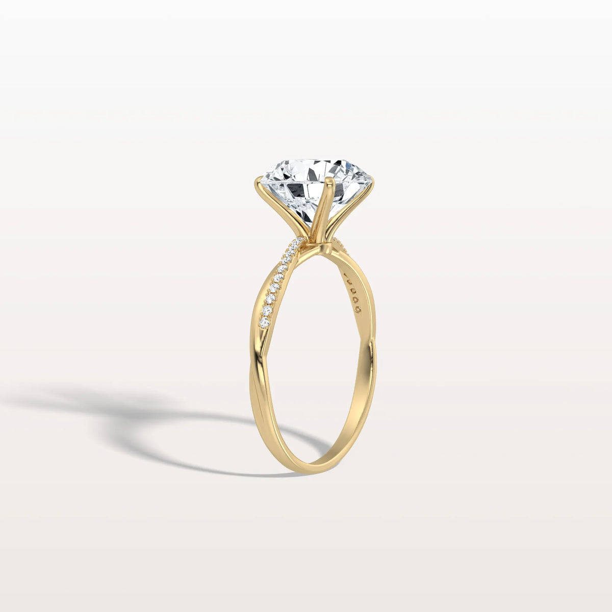 3CT Twisted Engagement Ring with Round Lab Grown Diamond - Rings