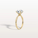 3CT Twisted Engagement Ring with Round Lab Grown Diamond - Rings