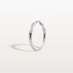 Stackable Pave Twisted Ring - 14K Gold/Platinum Wedding Band - Rings