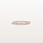 Stackable Pave Twisted Ring - 14K Gold/Platinum Wedding Band - Rings