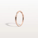 Stackable Pave Twisted Ring - 14K Gold/Platinum Wedding Band - Rings