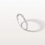 Stackable Pave Twisted Ring - 14K Gold/Platinum Wedding Band - Rings