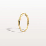 Stackable Pave Twisted Ring - 14K Gold/Platinum Wedding Band - Rings