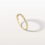 Stackable Pave Twisted Ring - 14K Gold/Platinum Wedding Band - Rings