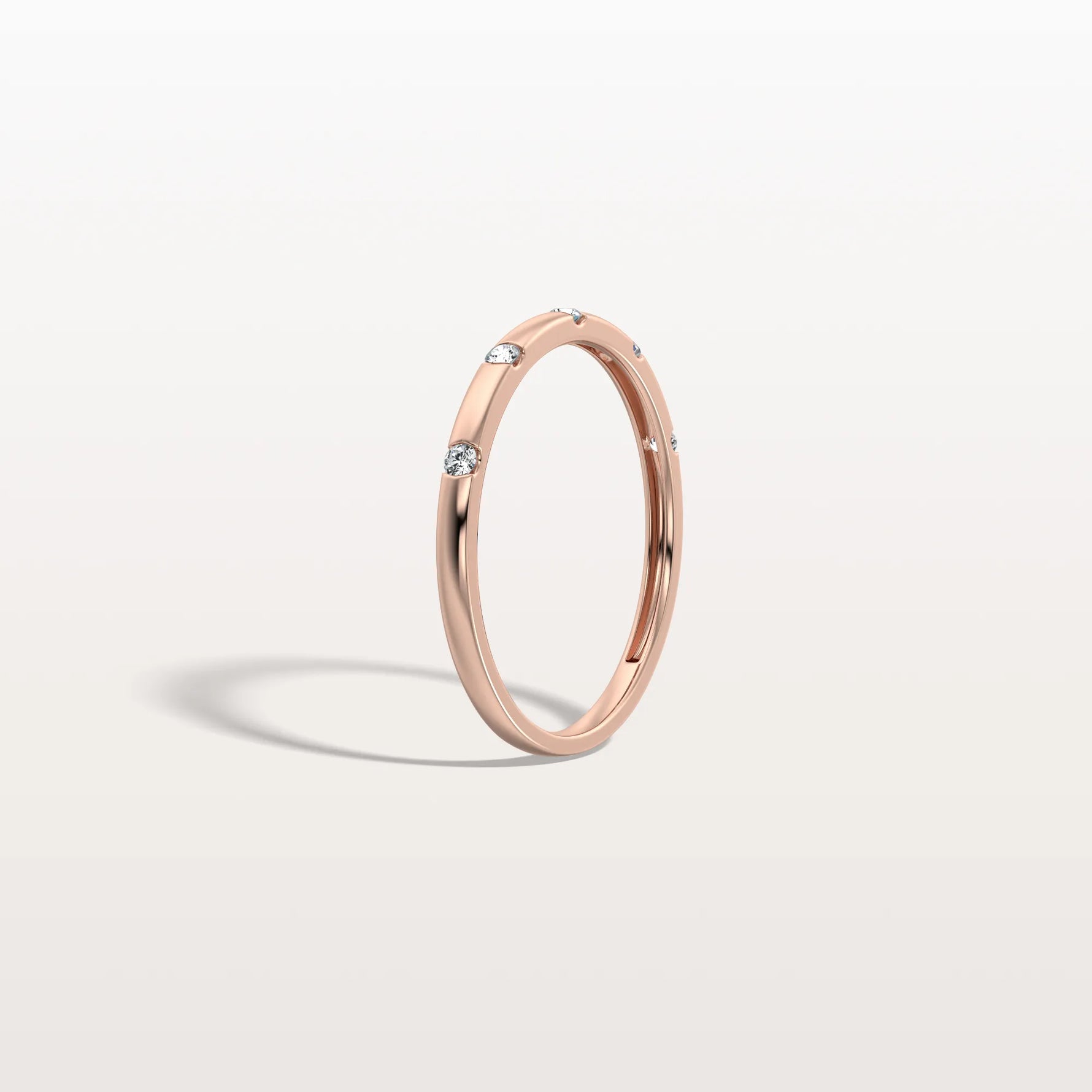 Lab Grown Diamond Dainty Stacking Ring with Lab Diamonds - Rings