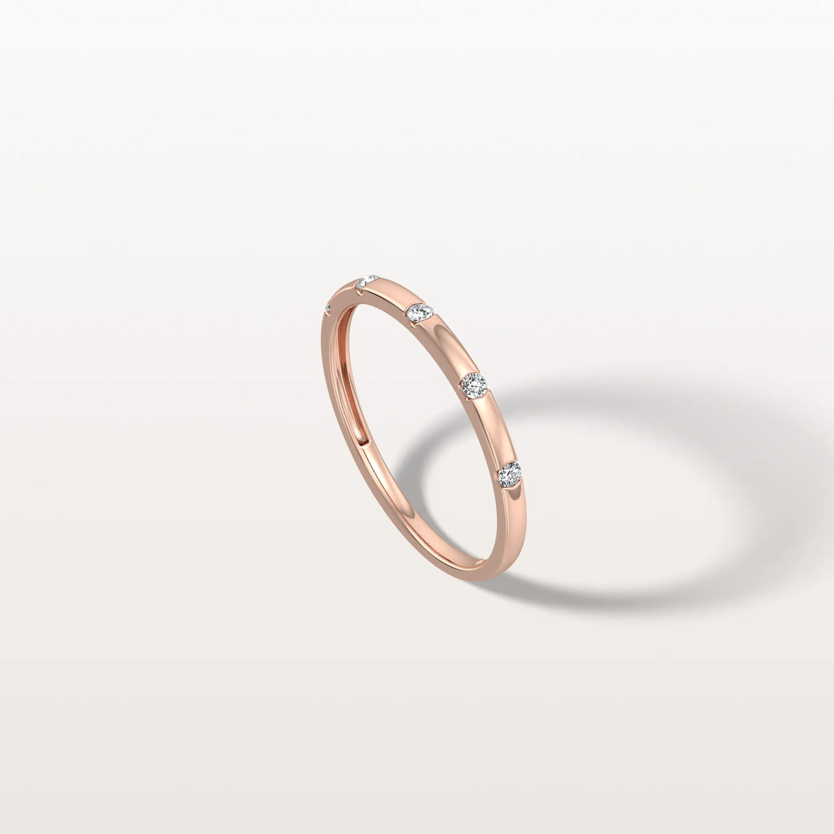 Lab Grown Diamond Dainty Stacking Ring with Lab Diamonds - Rings