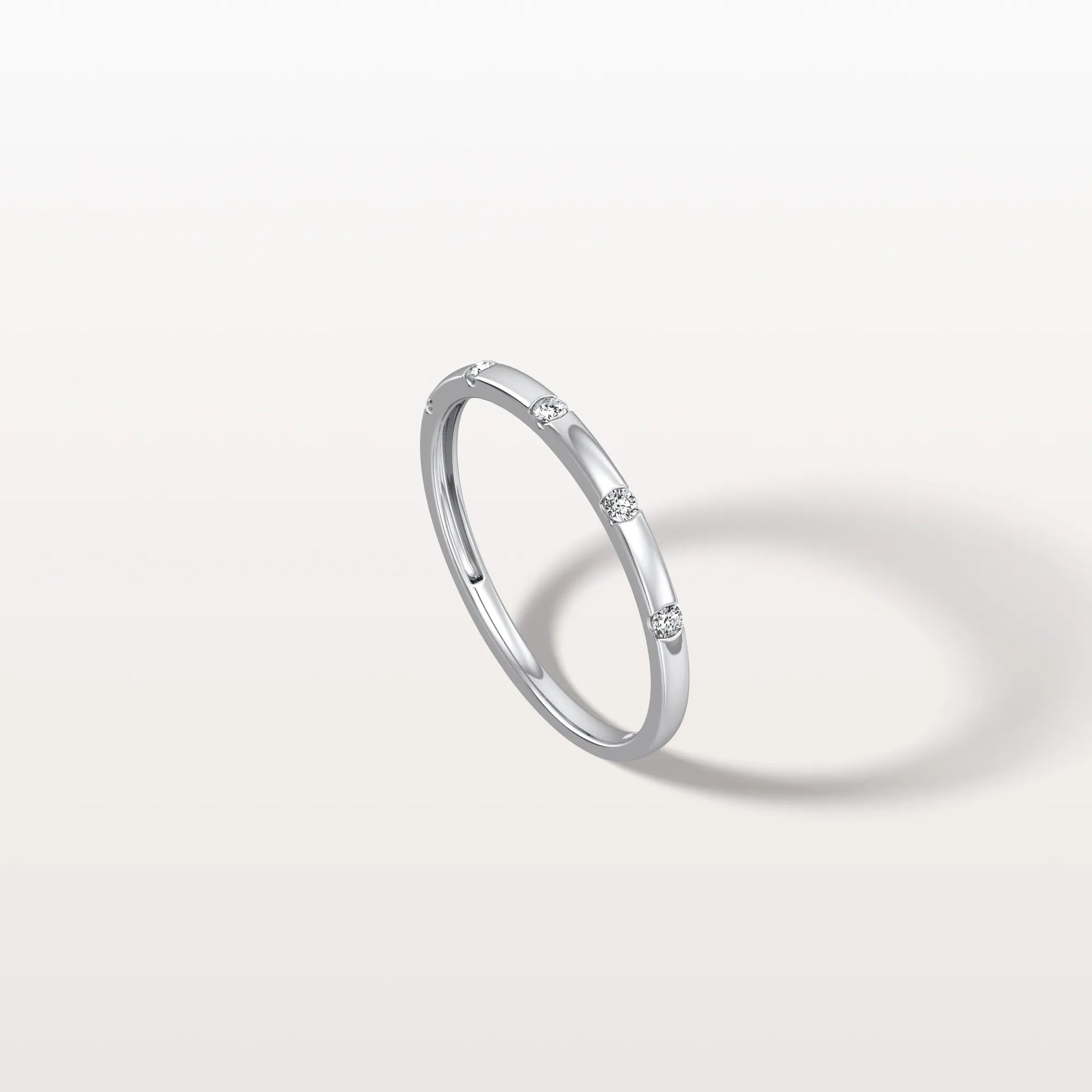 Lab Grown Diamond Dainty Stacking Ring with Lab Diamonds - Rings