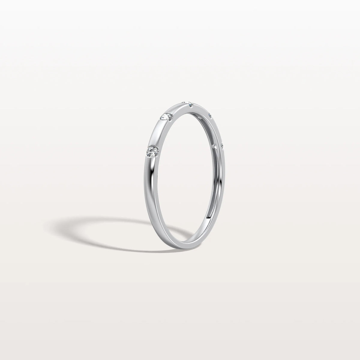 Lab Grown Diamond Dainty Stacking Ring with Lab Diamonds - Rings