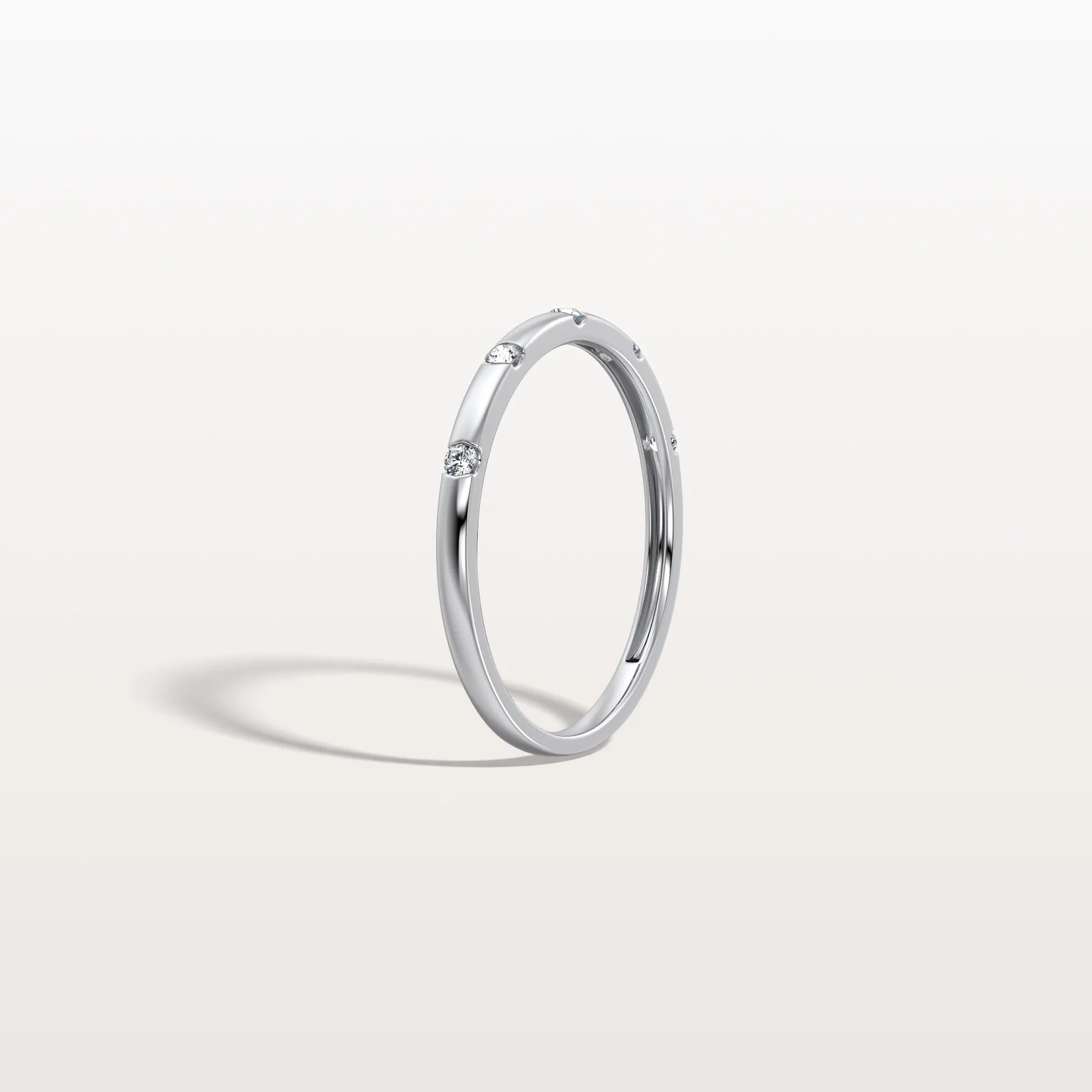 Lab Grown Diamond Dainty Stacking Ring with Lab Diamonds - Rings