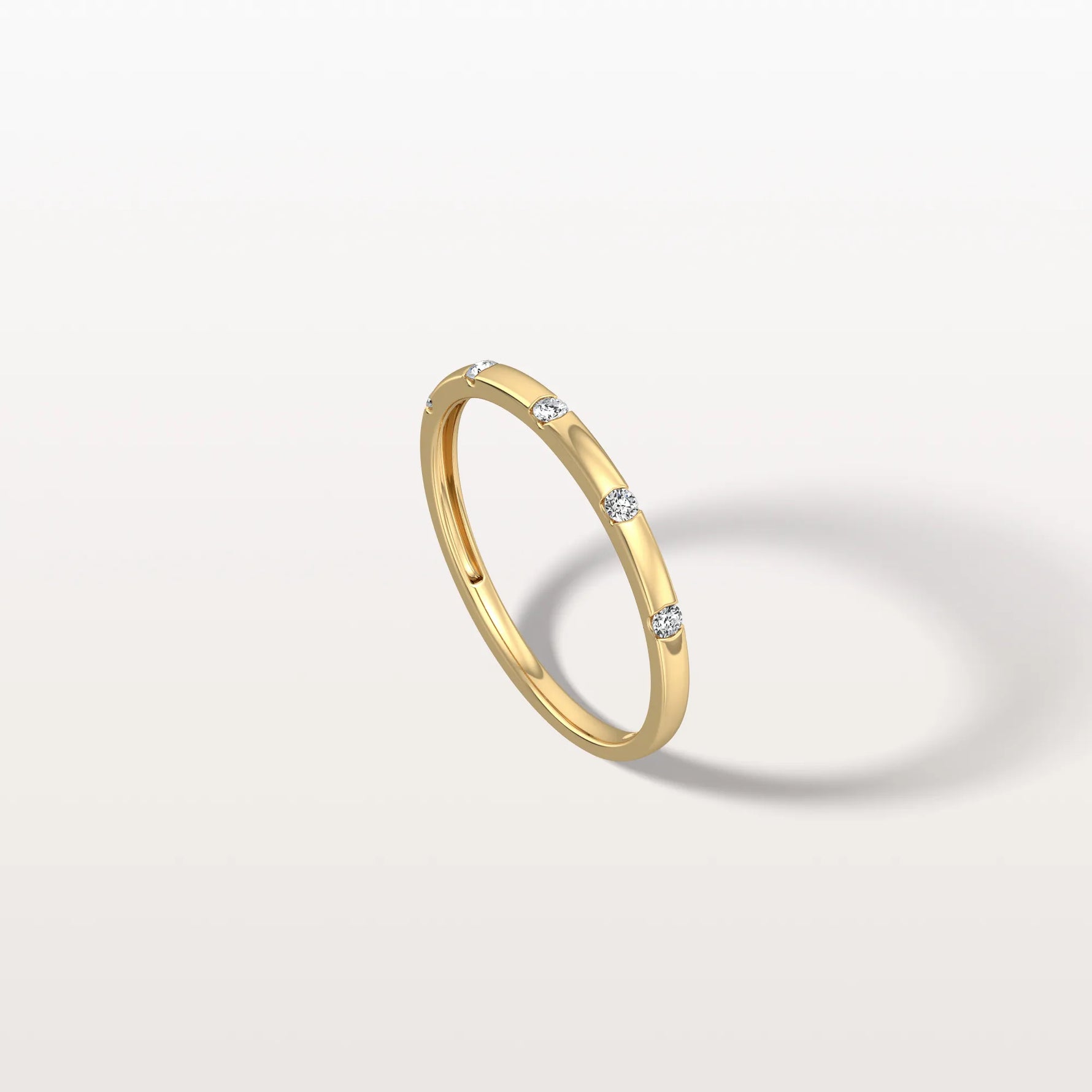 Lab Grown Diamond Dainty Stacking Ring with Lab Diamonds - Rings