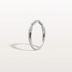 Twisted Pave Wedding Band - Stackable 14K Gold/Platinum Ring - Rings