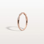 Twisted Pave Wedding Band - Stackable 14K Gold/Platinum Ring - Rings