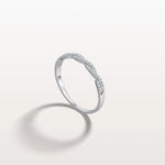 Twisted Pave Wedding Band - Stackable 14K Gold/Platinum Ring - Rings