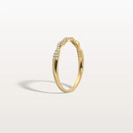 Twisted Pave Wedding Band - Stackable 14K Gold/Platinum Ring - Rings