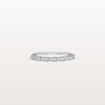 14K Gold/Platinum Stackable Pave Ring with Lab Diamonds - Viper Inspired - Rings