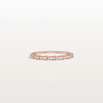 14K Gold/Platinum Stackable Pave Ring with Lab Diamonds - Viper Inspired - Rings