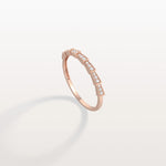 14K Gold/Platinum Stackable Pave Ring with Lab Diamonds - Viper Inspired - Rings