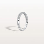 Half Eternity Pave Lab Diamond Ring - Stackable 14K Gold/Platinum Band - Rings