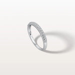 Half Eternity Pave Lab Diamond Ring - Stackable 14K Gold/Platinum Band - Rings