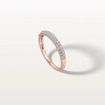 Half Eternity Pave Lab Diamond Ring - Stackable 14K Gold/Platinum Band - Rings