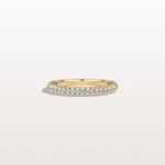 Half Eternity Pave Lab Diamond Ring - Stackable 14K Gold/Platinum Band - Rings