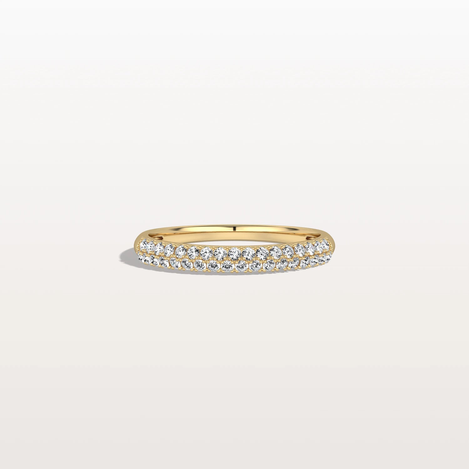 Half Eternity Pave Lab Diamond Ring - Stackable 14K Gold/Platinum Band - Rings