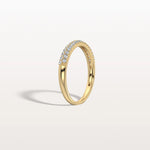 Half Eternity Pave Lab Diamond Ring - Stackable 14K Gold/Platinum Band - Rings