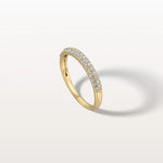 Half Eternity Pave Lab Diamond Ring - Stackable 14K Gold/Platinum Band - Rings