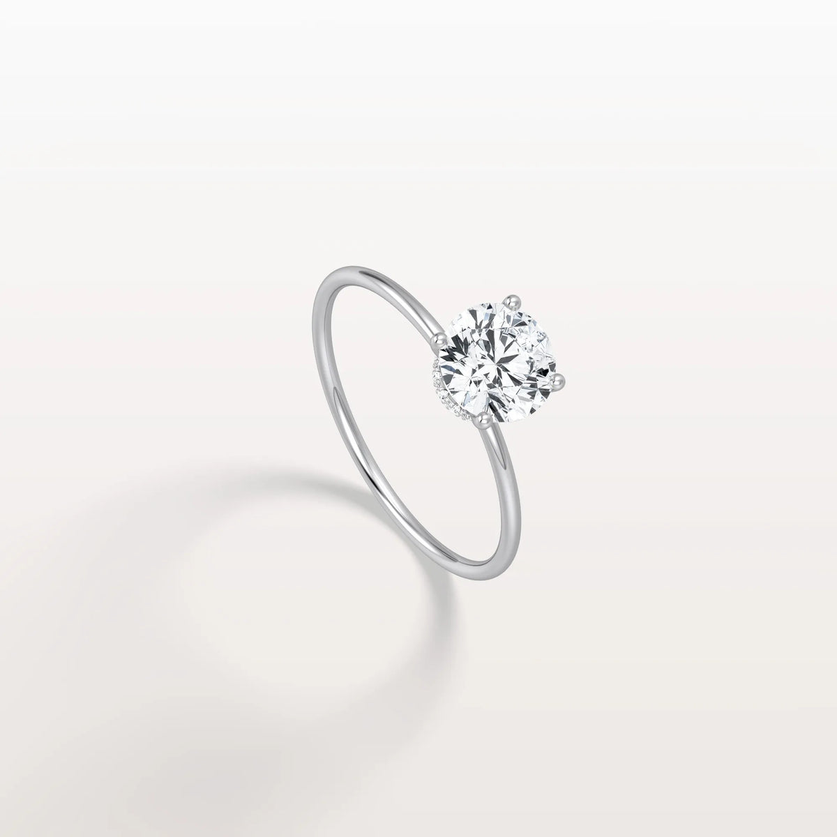 1CT Round Lab Grown Diamond Double Hidden Halo Ring - Rings