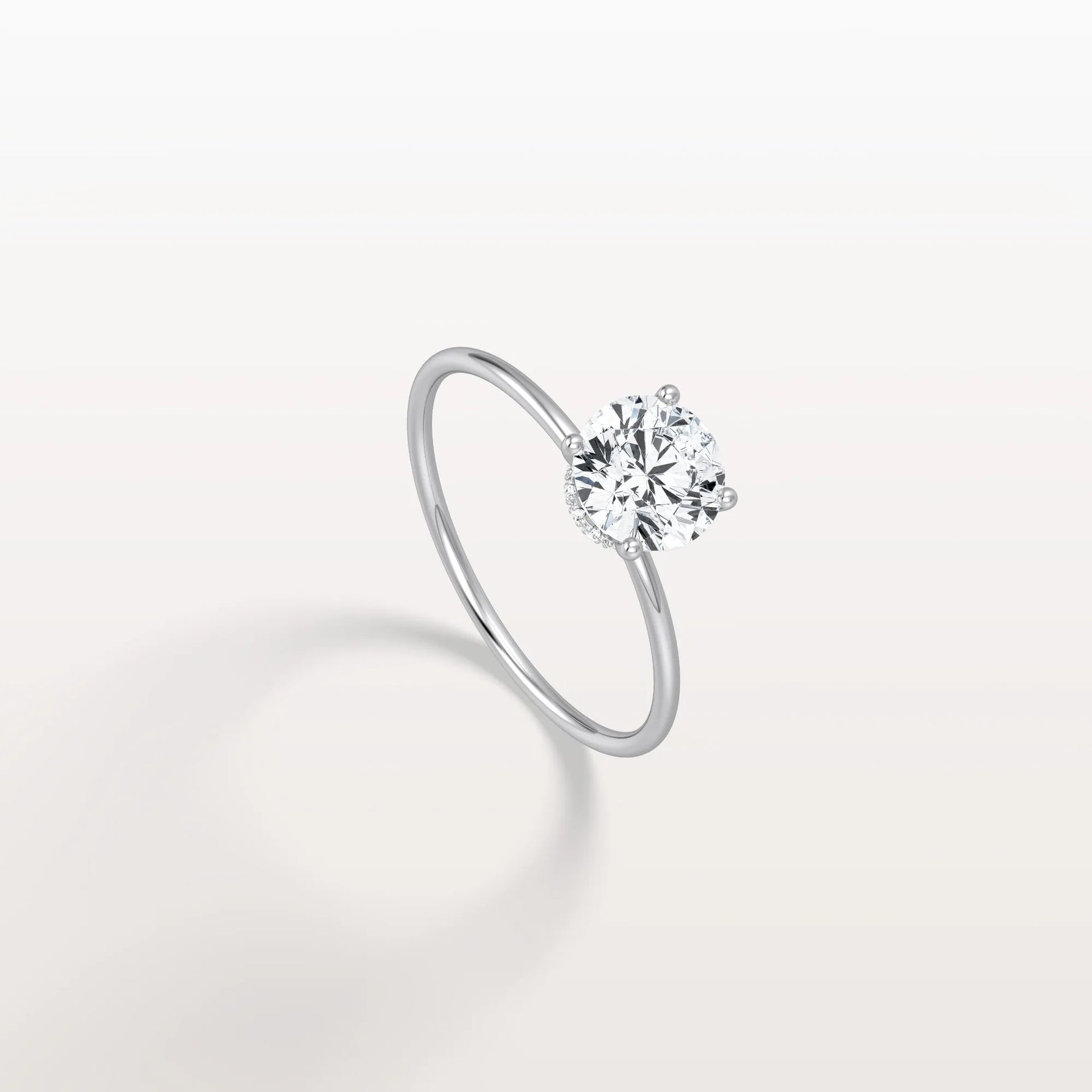 1CT Round Lab Grown Diamond Double Hidden Halo Ring - Rings