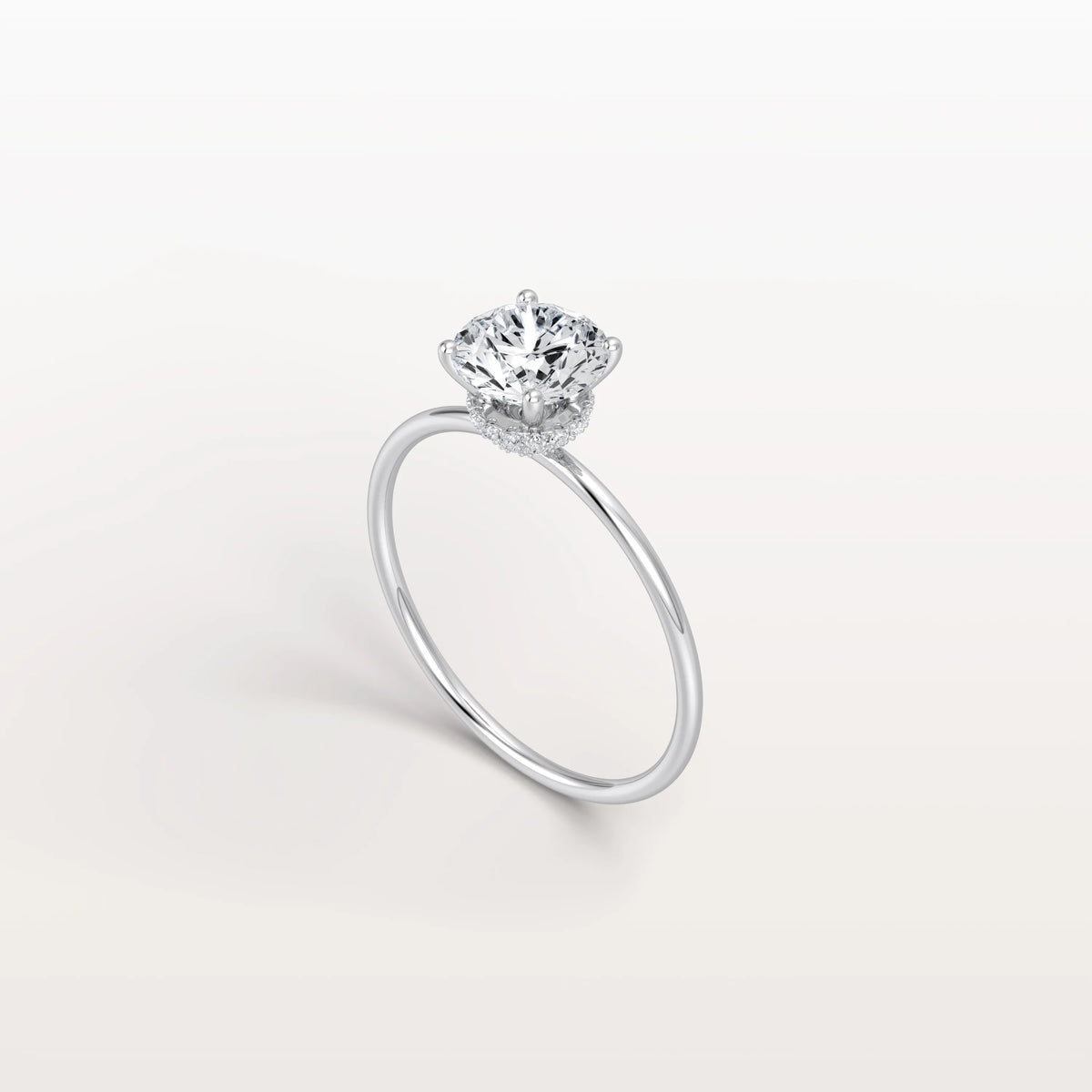 1CT Round Lab Grown Diamond Double Hidden Halo Ring - Rings