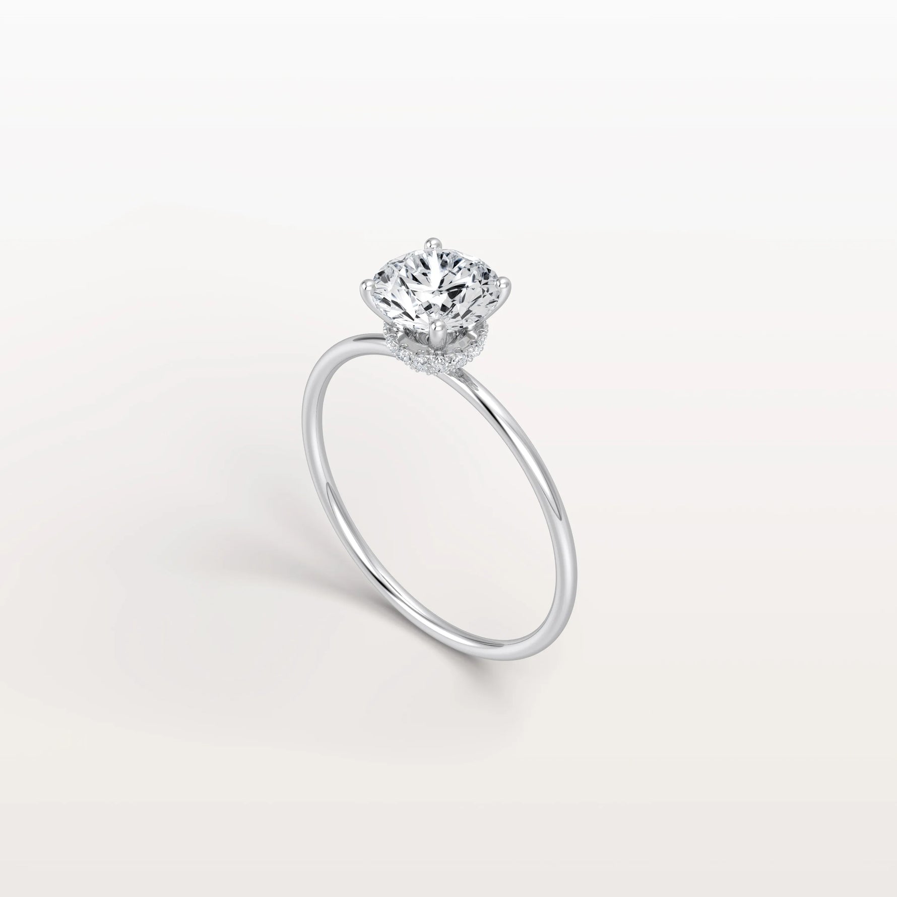 1CT Round Lab Grown Diamond Double Hidden Halo Ring - Rings