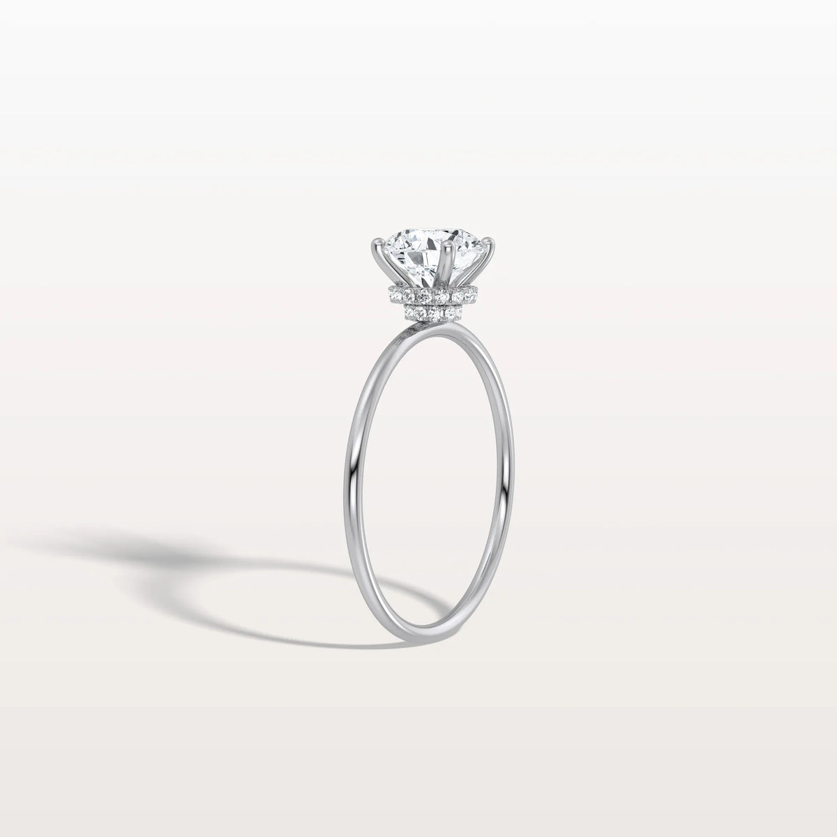 1CT Round Lab Grown Diamond Double Hidden Halo Ring - Rings