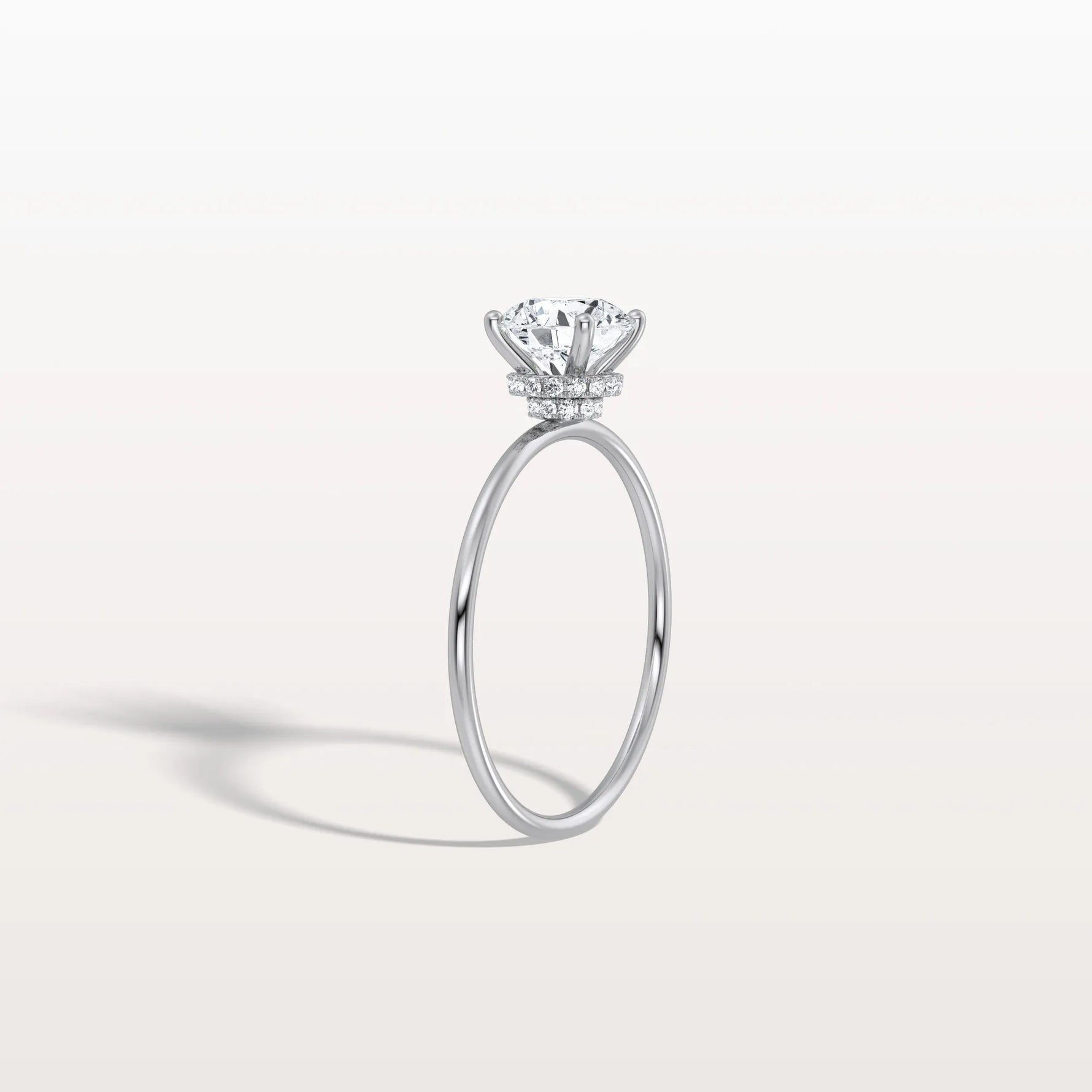 1CT Round Lab Grown Diamond Double Hidden Halo Ring - Rings