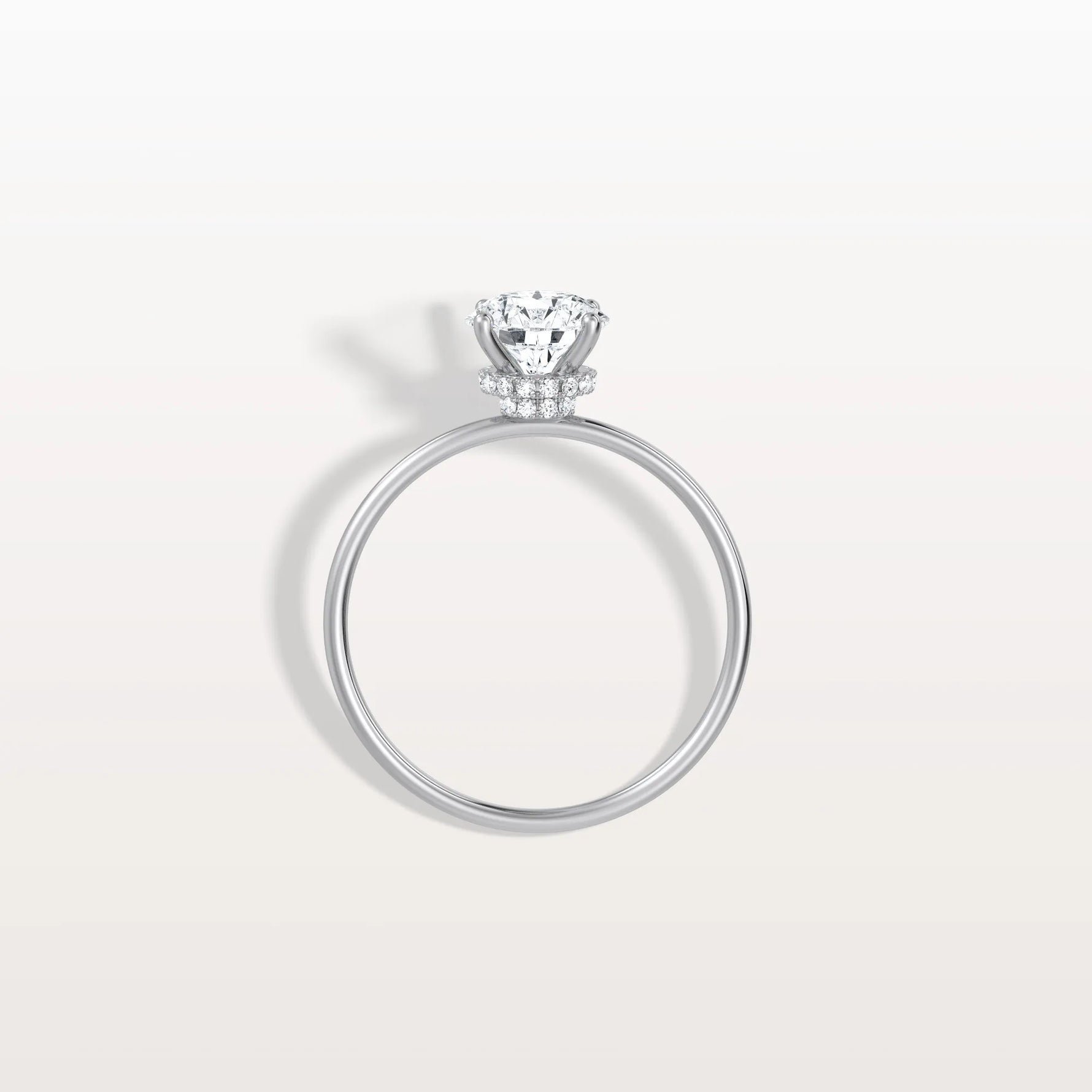 1CT Round Lab Grown Diamond Double Hidden Halo Ring - Rings