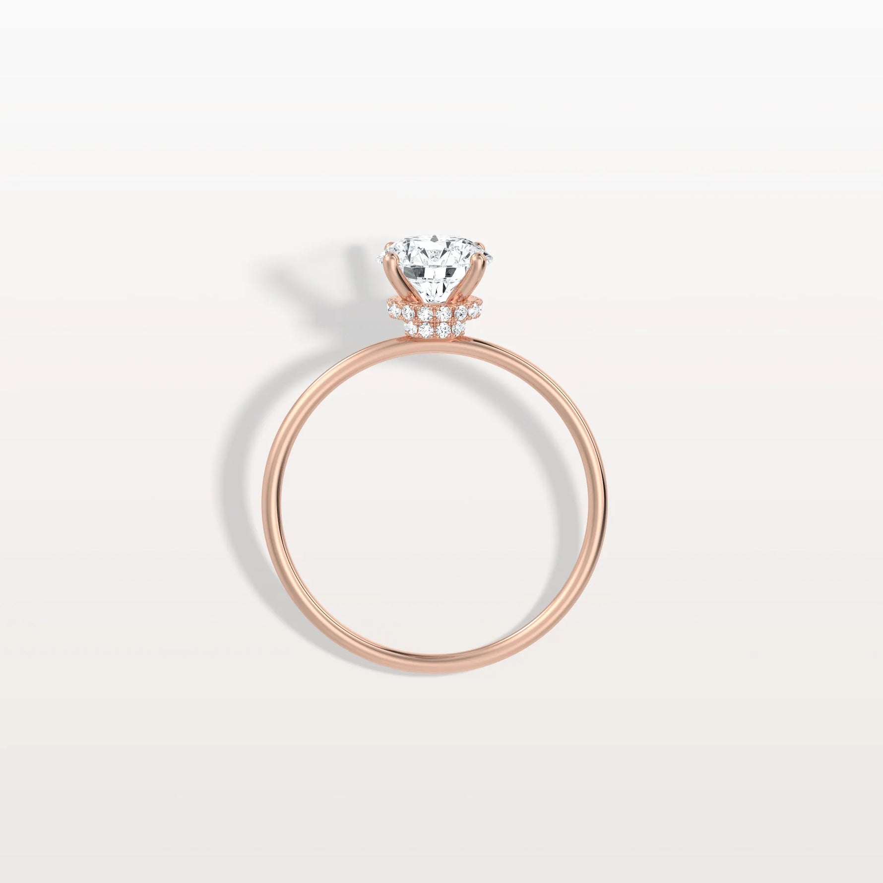 1CT Round Lab Grown Diamond Double Hidden Halo Ring - Rings